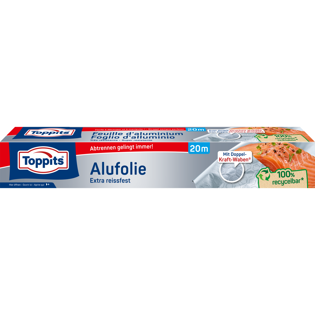 Toppits Alufolie Verpackung Vorderseite 20m Schweiz