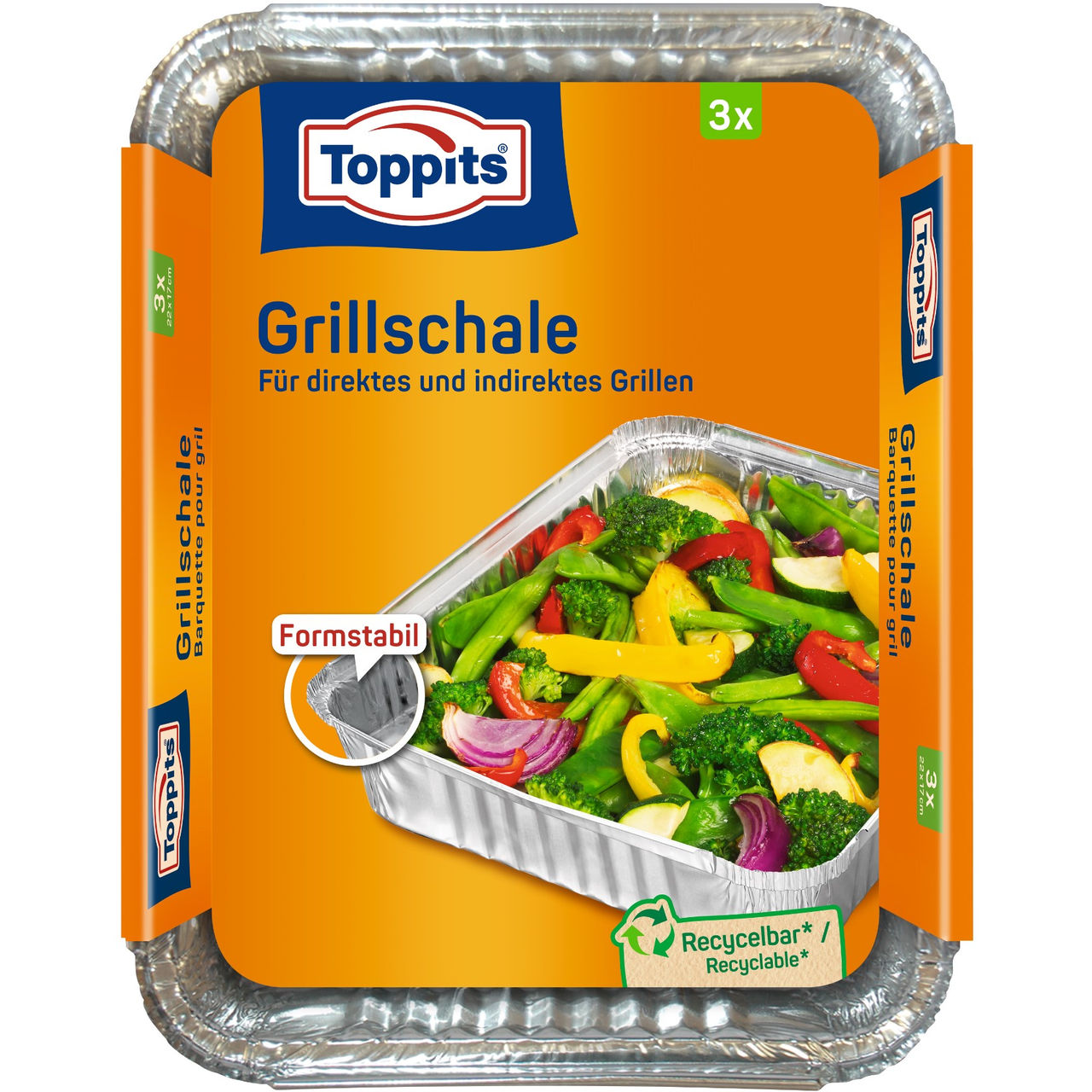 Vorderseite der Verpackung Toppits Grillschale